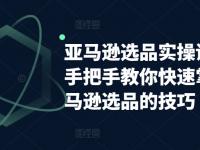 亚马逊选品实操课程，手把手教你快速掌握亚马逊选品的技巧【45670670】