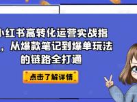 小红书高转化运营实战指南，从爆款笔记到爆单玩法的链路全打通【45670669】