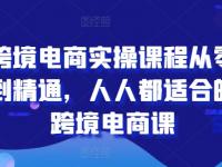 跨境电商实操课程从零到精通，人人都适合的跨境电商课【45670761】