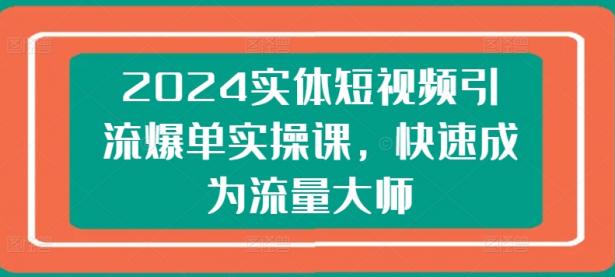 2024实体短视频引流爆单实操课，快速成为流量大师【45670740】