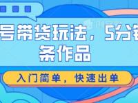 视频号带货玩法，5分钟一条作品，入门简单，快速出单【45670734】