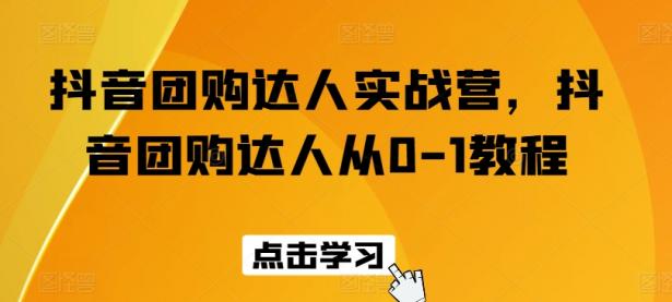 抖音团购达人实战营，抖音团购达人从0-1教程【45670719】