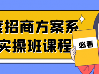 一度招商方案系统实操班课程【45670451】