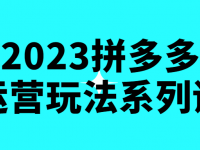 2023拼多多运营玩法系列课【45670103】