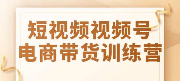 短视频视频号电商带货训练营【45670088】