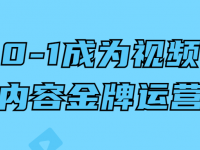 从0-1成为视频号内容金牌运营【45670086】